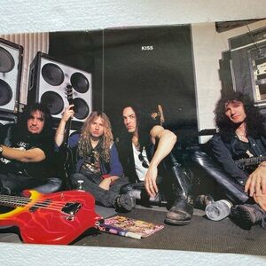 KISS Band Pinup with Red Guitar